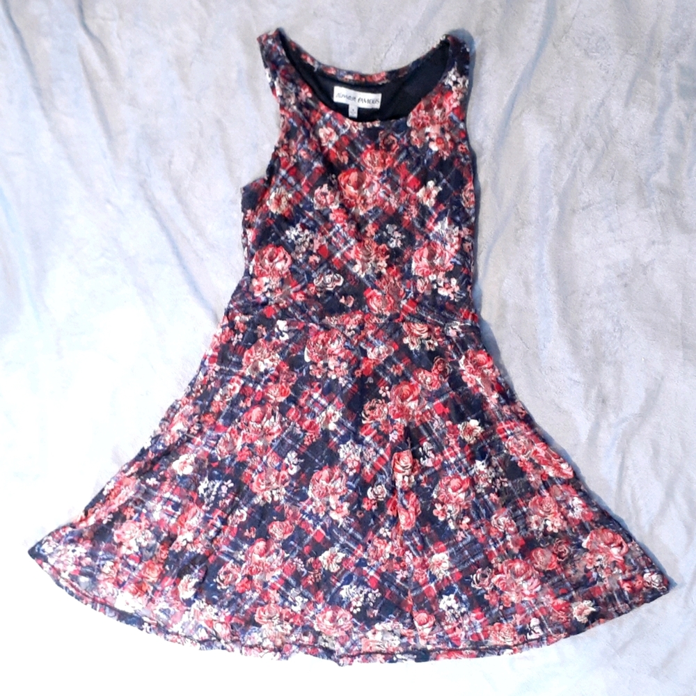 Red & Navy Floral Dress